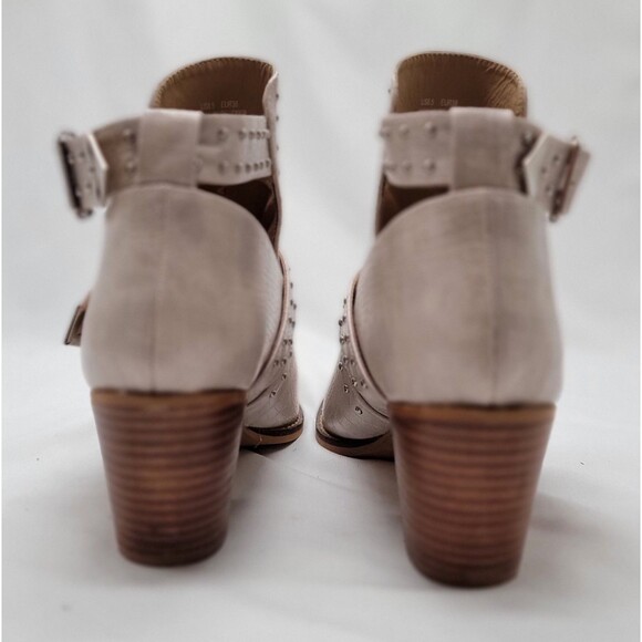 A Riber Girl Womens Emme Gray Studded Faux Croc Heeled Ankle Boots Size 8.5 US - Picture 6 of 10